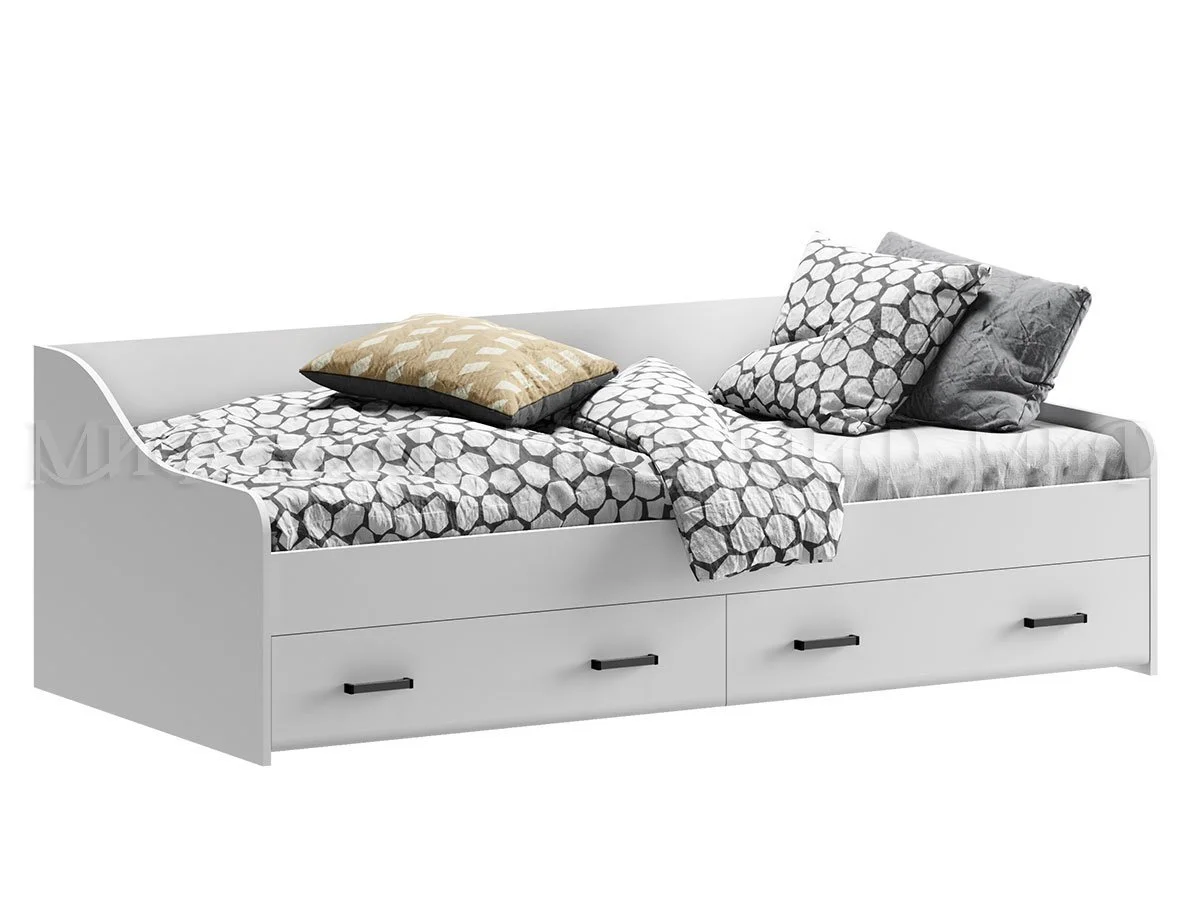 Вега NEW Кровать 900 (Белый, Белый глянец) МИФ