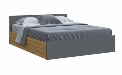 Фото для Бася Кровать 1600 мм (Графит / Дуб крафт) МИФ