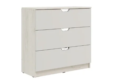 Фото для Юниор-4 Комод 3 ящика 800 (Шарли Белый, Дуб крафт белый) МИФ