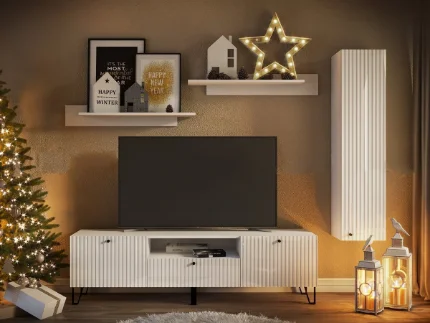 Фото для Оливия Тумба ТВ (Белый, Белый глянец холодный)