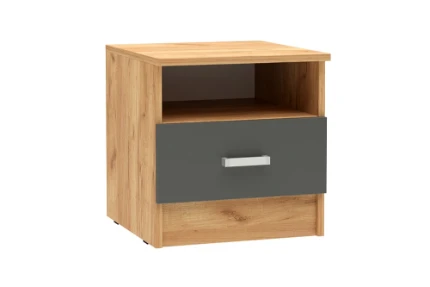 Фото для Мартина Тумба прикроватная 1 шт (Графит, Дуб крафт) МИФ