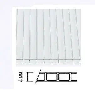 Фото для Сотовый поликарбонат 4мм Прозрачный (15л) 540гр 2100*12000*4мм