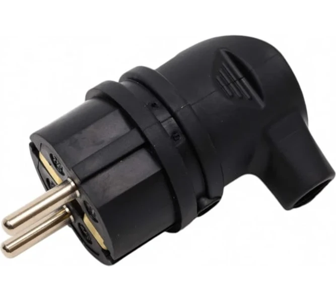 Вилка ЭРА V9-В-IP44 каучуковая с/з 90град.16А черная