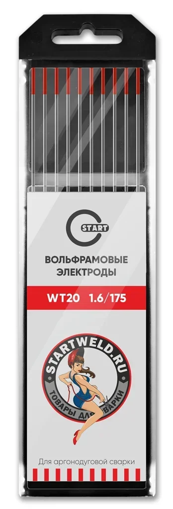 Фото для Вольфрамовый электрод WT 20 1,6х175 (красный) WT2016175