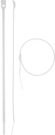ЗУБР КОБРА, 2.5 x 205 мм, нейлон РА66, 50 шт, белые, кабельные стяжки с плоским замком, Профессионал (30930-25-205)