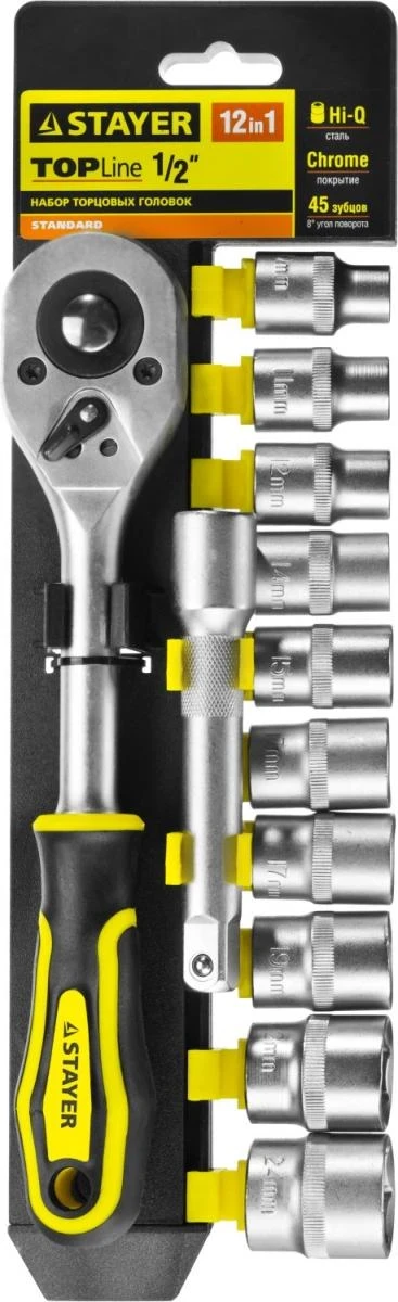 Фото для STAYER RSS 12L, 12 предм., (1/2″), набор торцовых головок (27750-H12)