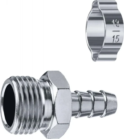 Фото для ЗУБР штуцер ″елочка″, 10 мм - 1/2″M, переходник с обжимным хомутом, Профессионал (64924-1/2-10)