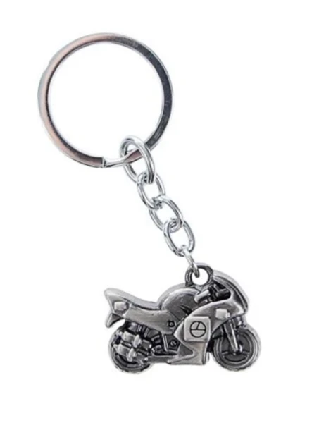 Фото для Брелок мотоцикл, темный хром, металл