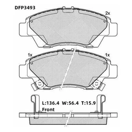 Фото для Колодки тормозные дисковые DOUBLE FORCE DFP3493/GP05168/PN8868