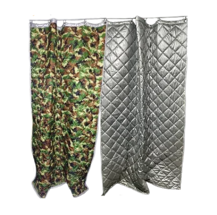 Фото для Утепленные гаражные шторы - серебро/камуфляж - 4.0*3.0 (одна штора)