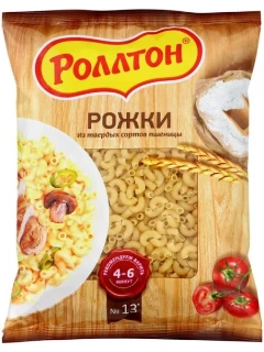 
Изделия макаронные Роллтон 400гр. Рожки