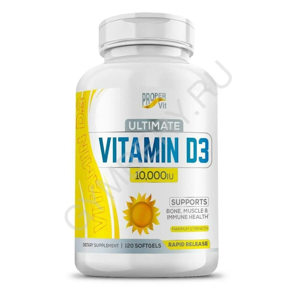 Proper Vit Vitamin D3 10000 IU 120 softgels шт., арт. 2607046