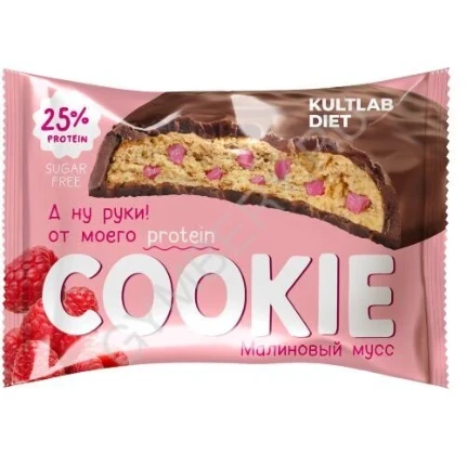 Фото для kultlab diet protein cookie, 40 гр (малиновый мусс) шт, арт. 0105039