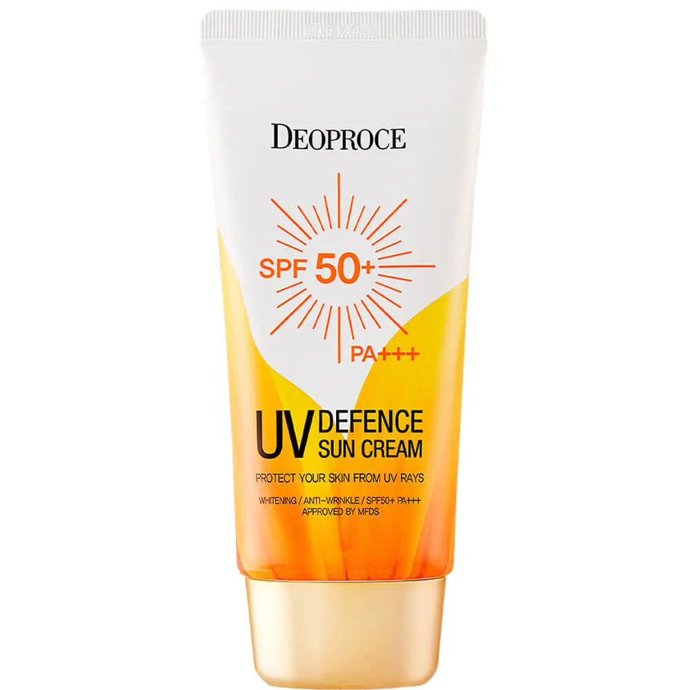Солнцезащитный крем с муцином улитки Deoproce UV Defence Sun Protector SPF 50+ PA+++