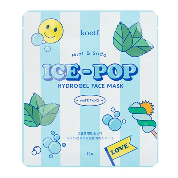 Освежающая гидрогелевая маска с мятой и содой Koelf Ice-Pop Hydrogel Face Mask Mint Soda