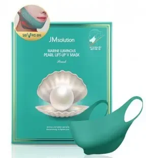Фото для Маска для подтяжки контура лица с протеинами жемчуга JMsolution Marine Luminous Pearl Lift-up V Mask