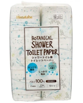 Фото для Бумага туалетная Marutomi "Botanical Shower" 2-х слойная, 23м х 0,107м, 12 рул/уп