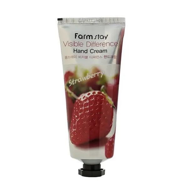 Крем для рук FarmStay Visible Difference Hand Cream Strawberry Питательный крем для комплексного ухода за кожей рук с экстрактом