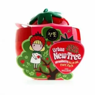 Очищающая маска-скраб для сужения пор Baviphat Urban Dollkiss New Tree Strawberry All-in-One Pore Pack