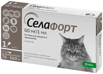 Фото для Селафорт д/кошек 7,6 - 10 кг 6% 1 пипетка