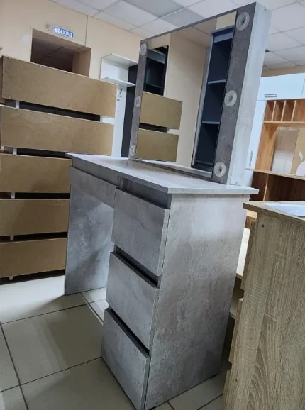 Фото для Аванта косметический стол с подсветкой 1352*в780*500 Бетон светлый