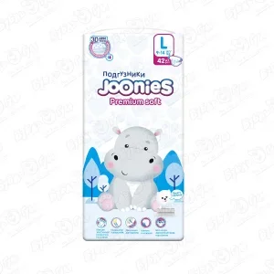 Фото для Подгузники Joonies Premium Soft L 9-14кг 42шт