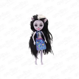 Кукла Лесная фея с чёрными волосами и белой прядью