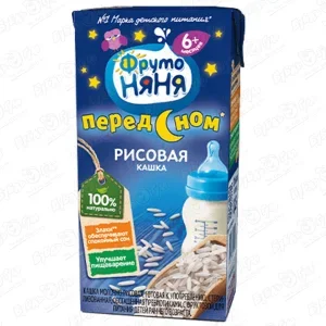 Каша ФрутоНяня молочная рисовая 200мл с 6мес БЗМЖ