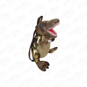 Фото для Игрушка-рюкзак мягкая Тираннозавр в пайетках коричневый