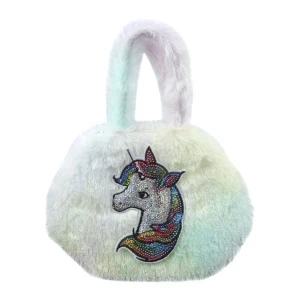 Фото для Сумочка Единорожка меховая разноцветная в ассортименте