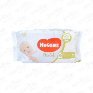 Салфетки влажные HUGGIES Elite Soft 56шт