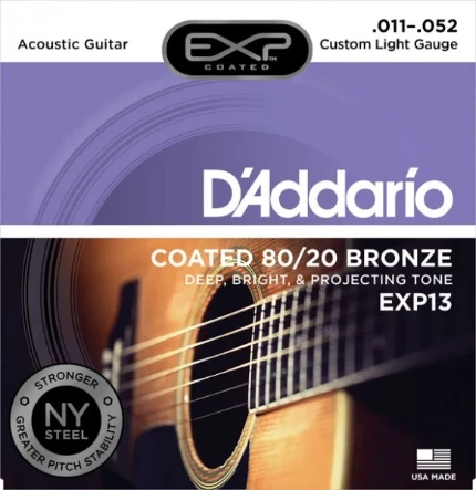 Фото для Струны для акустической гитары D'addario EXP13 Custom Light