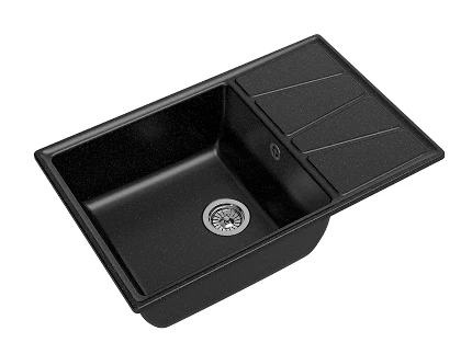 Фото для Мойка GranFest мрамор VERTEX GF-V-780L (780х500мм) Черный