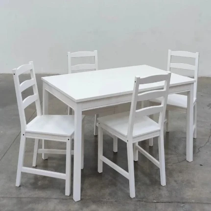 Фото для ВЕСТВИК (аналог ЙОККМОКК в ИКЕА)Стол и 4 стула, белый, комплект