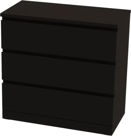 Фото для ВАРМА 3 Комод с 3 ящиками, шпон, ясень черный. 78х80х40см