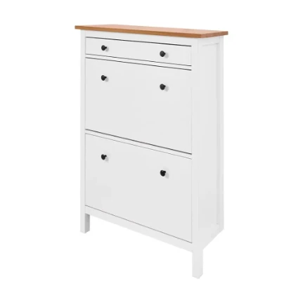 Фото для КЫМОР Тумба для обуви 89х127х30 белый/светло-коричневый (Тихвин)