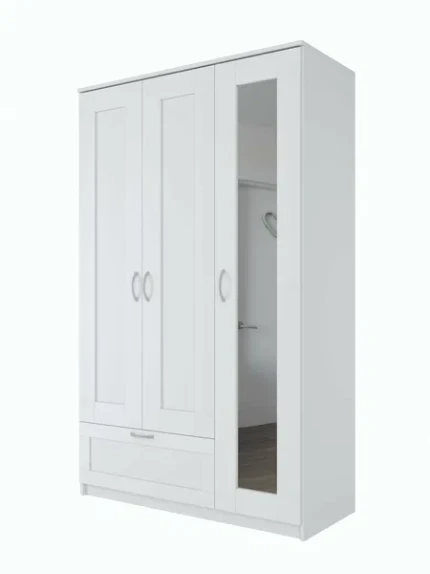 Фото для СИРИУСШкаф комбинированный 3 двери и 1 ящик, белый, 190х117.1х50.2 см