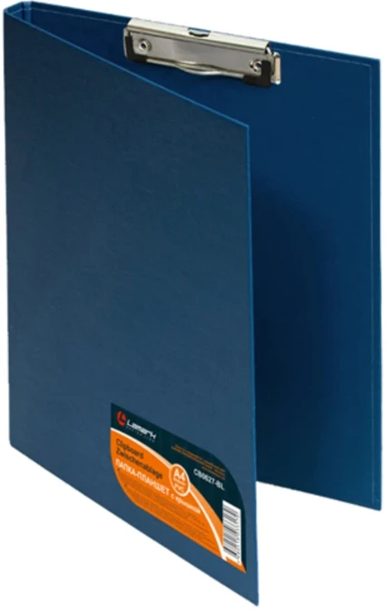 Фото для Папка-планшет с верхним зажимом LAMARK ПВХ синяя, корешок 10мм