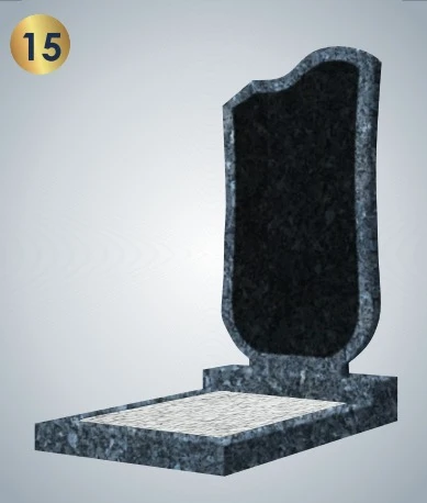 №15 Памятник из голубого гранита с чёрной вставкой