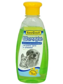Фото для Шампунь БиоФлор ранозаживляющий д/соб и кошек 245 мл.
