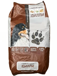 Фото для Корм сухой д/собак ДИЛЛИ ИНДЕЙКА И РИС 3,7кг