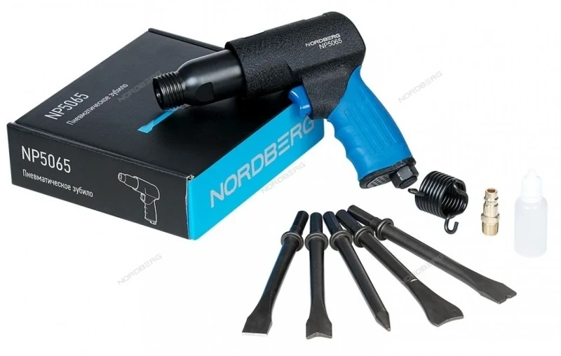 Фото для Пневматическое зубило 190 мм с комплектом насадок NORDBERG NP5065