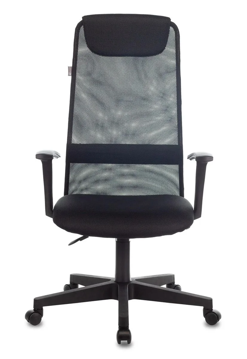 Кресло руководителя Бюрократ KB-8 темно-серый TW-04 TW-12 сетка/ткань с подголовником крестов. пластик